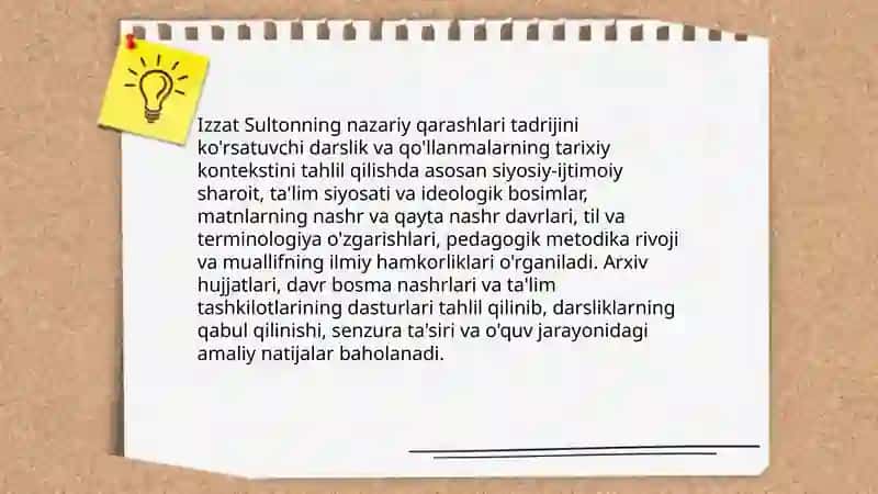 Izzat Sultonning nazariy qarashlari tadrijini ko'rsatuvchi darslik va qullanmalarini tahlil qilish 3