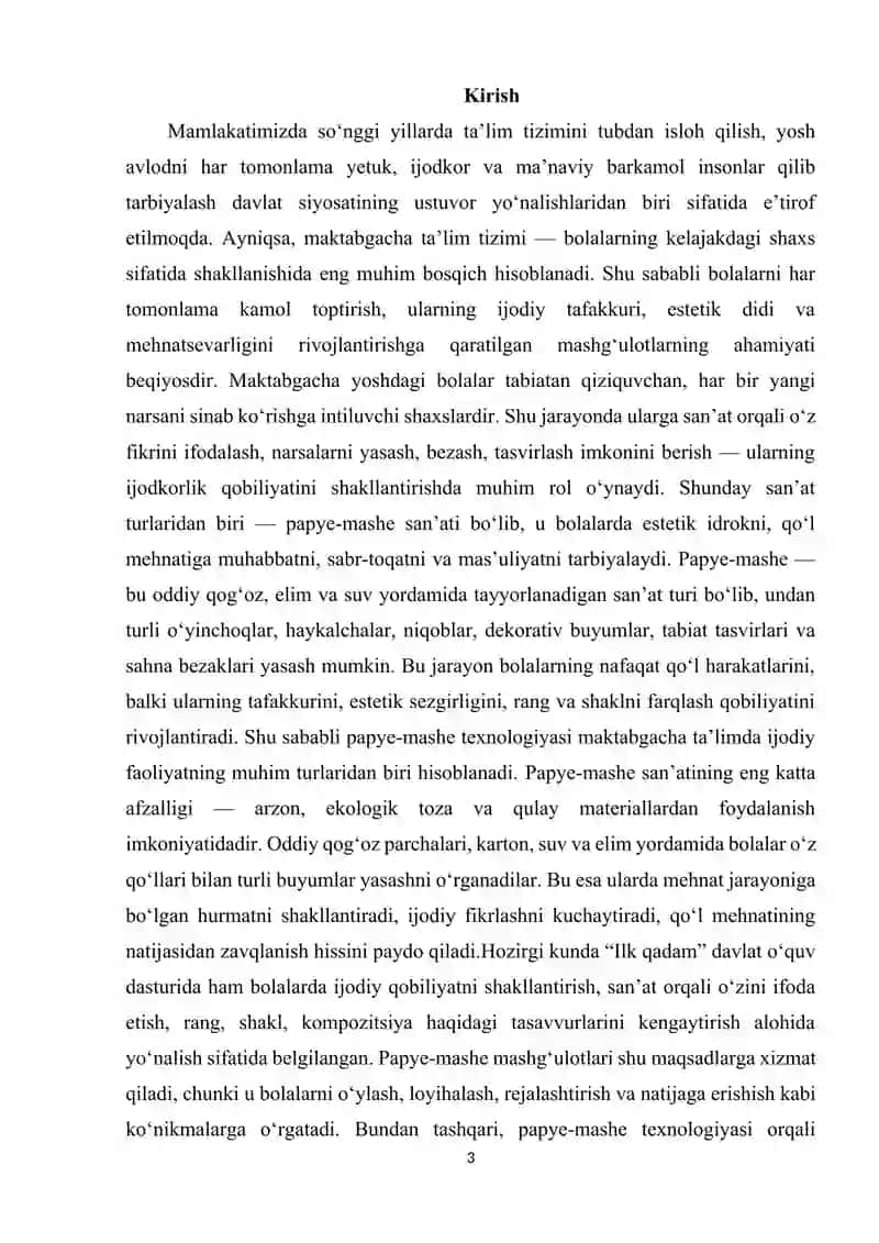 Maktabgacha talim tashkilotlarida papye - mashesanatining ahamoyati 3