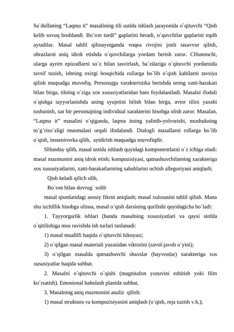 Masal o`qish metodikasi 3