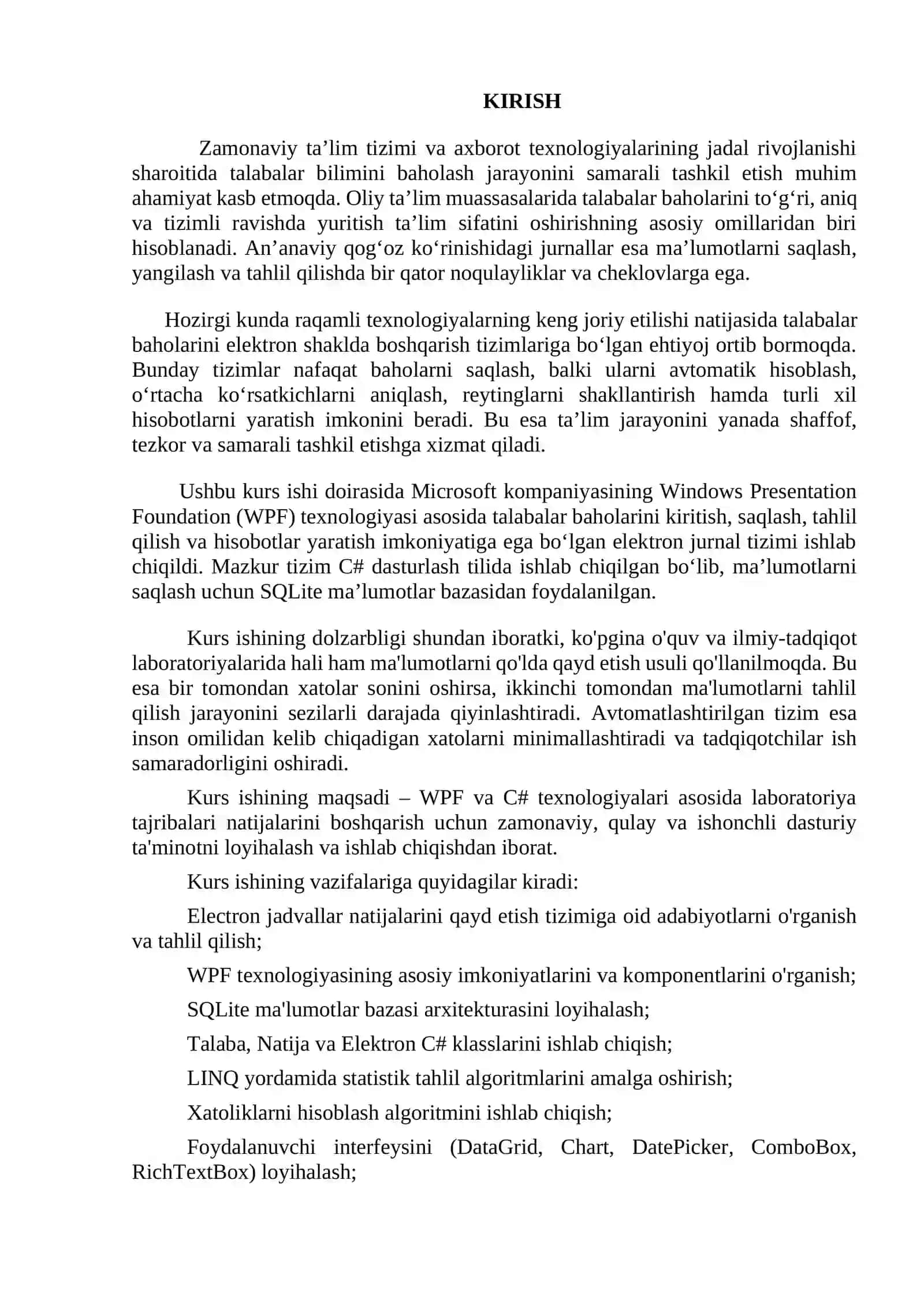 Elektron jurnal –talabalarni baholarini boshqarish tizimi 3