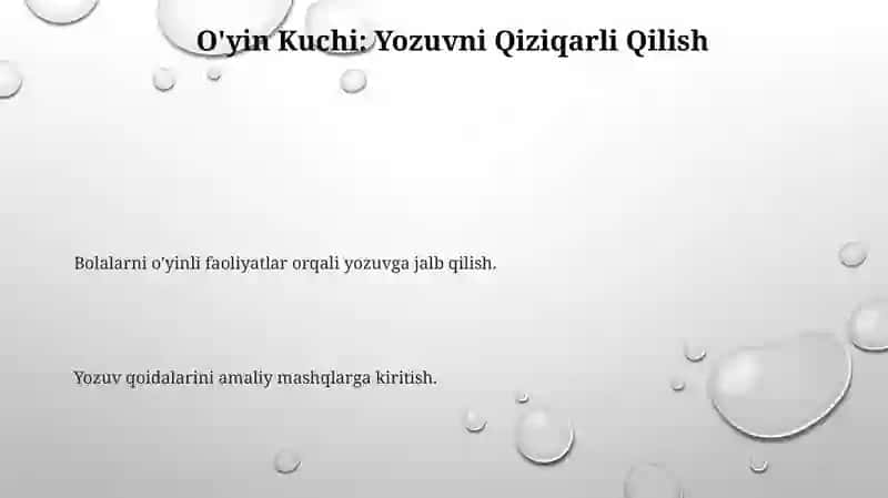 Yozuv qoidalarini bolalarga oʻrgatish usullari:Yozuv qoidalarini amaliy mashqlar orqali oʻrgatish 3