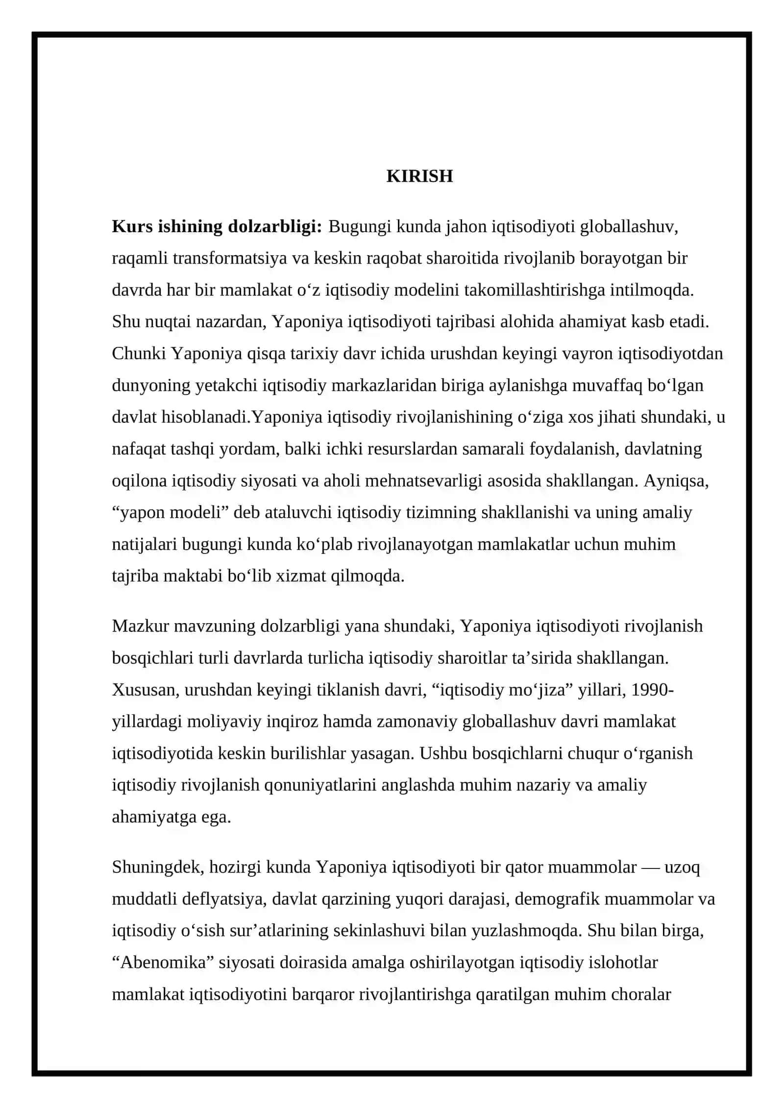 YAPONIYA IQTISODIYOTINING RIVOJLANISH XUSUSIYATLARI 3