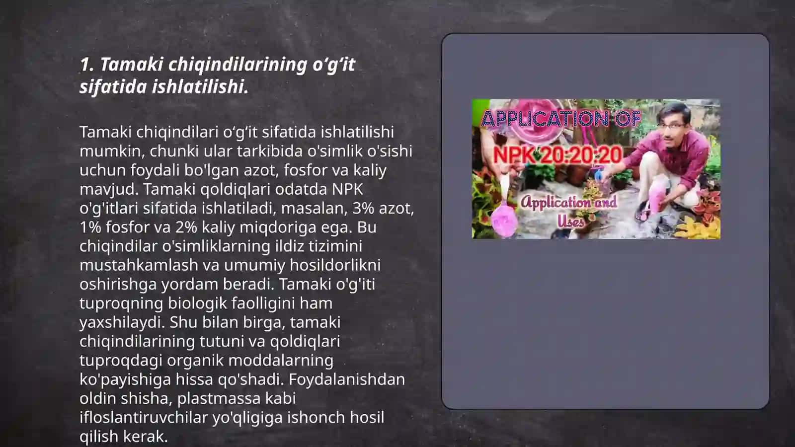 Tamaki chiqindilaridan tayyorlanadigan noan'anaviy oʻgʻitlar 3