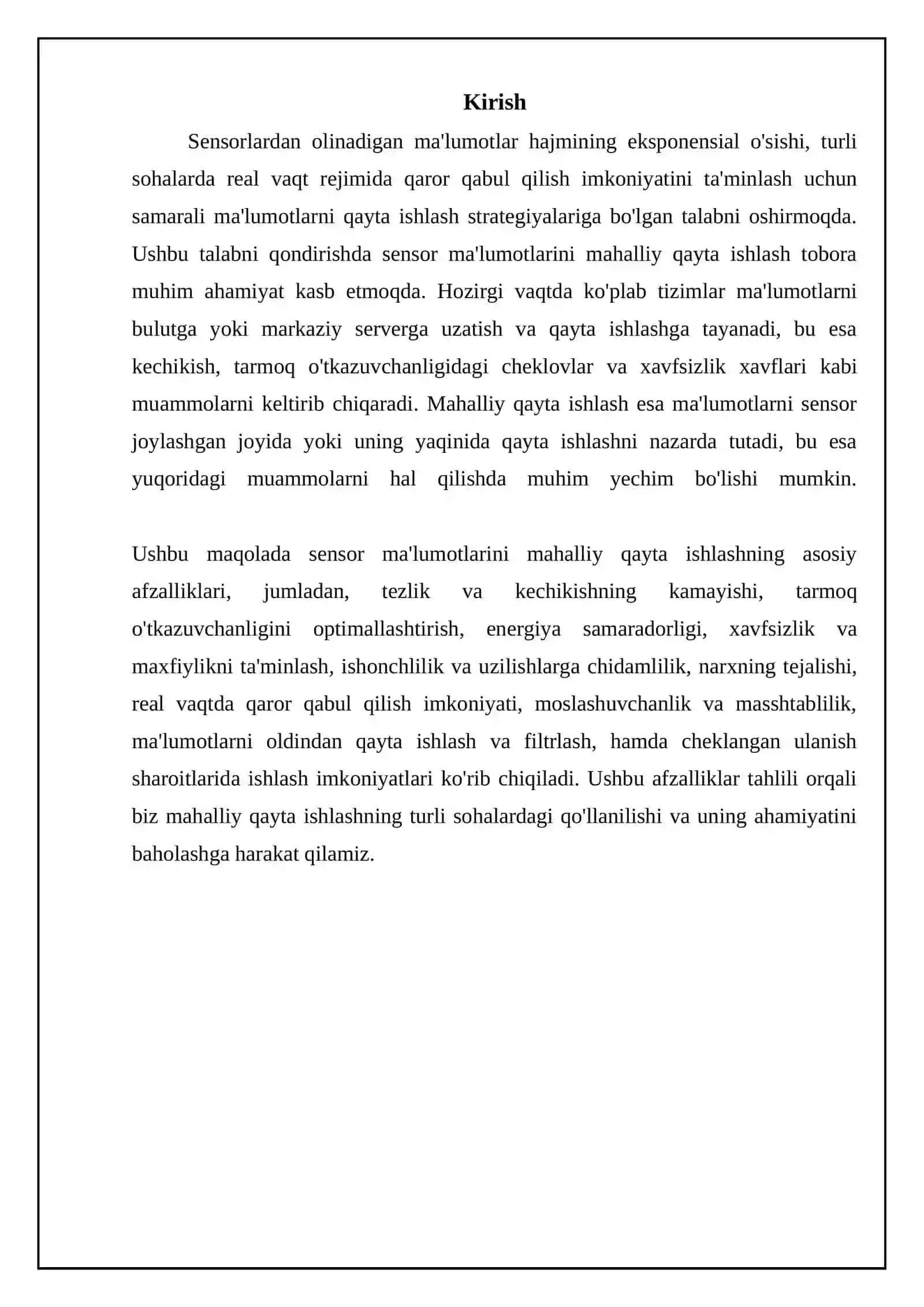 Sensorma’lumotlarini lokal qayta ishlashning afzalliklari 3