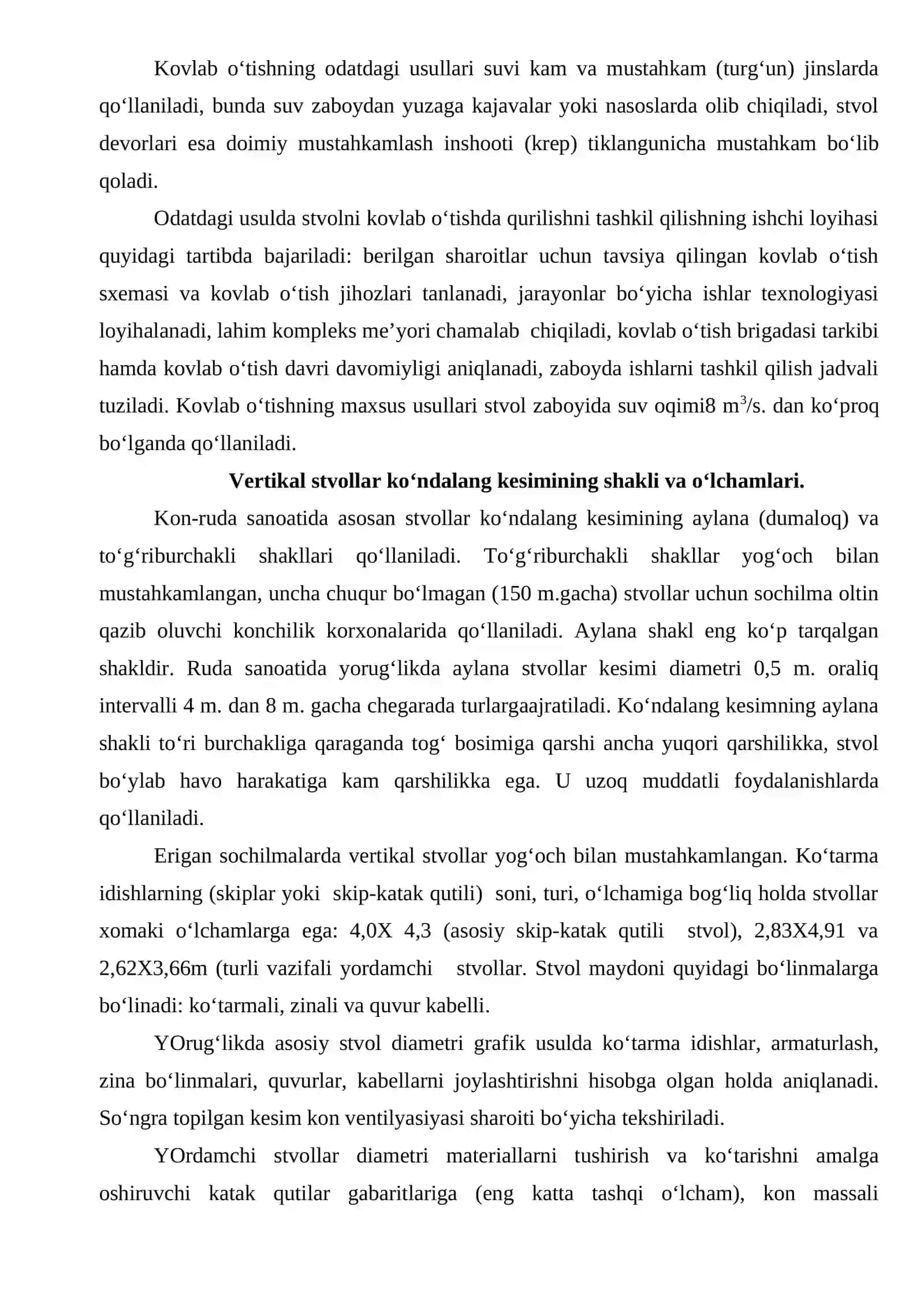 Vertikal shaxta stvollarini o'tish jarayonlari 3