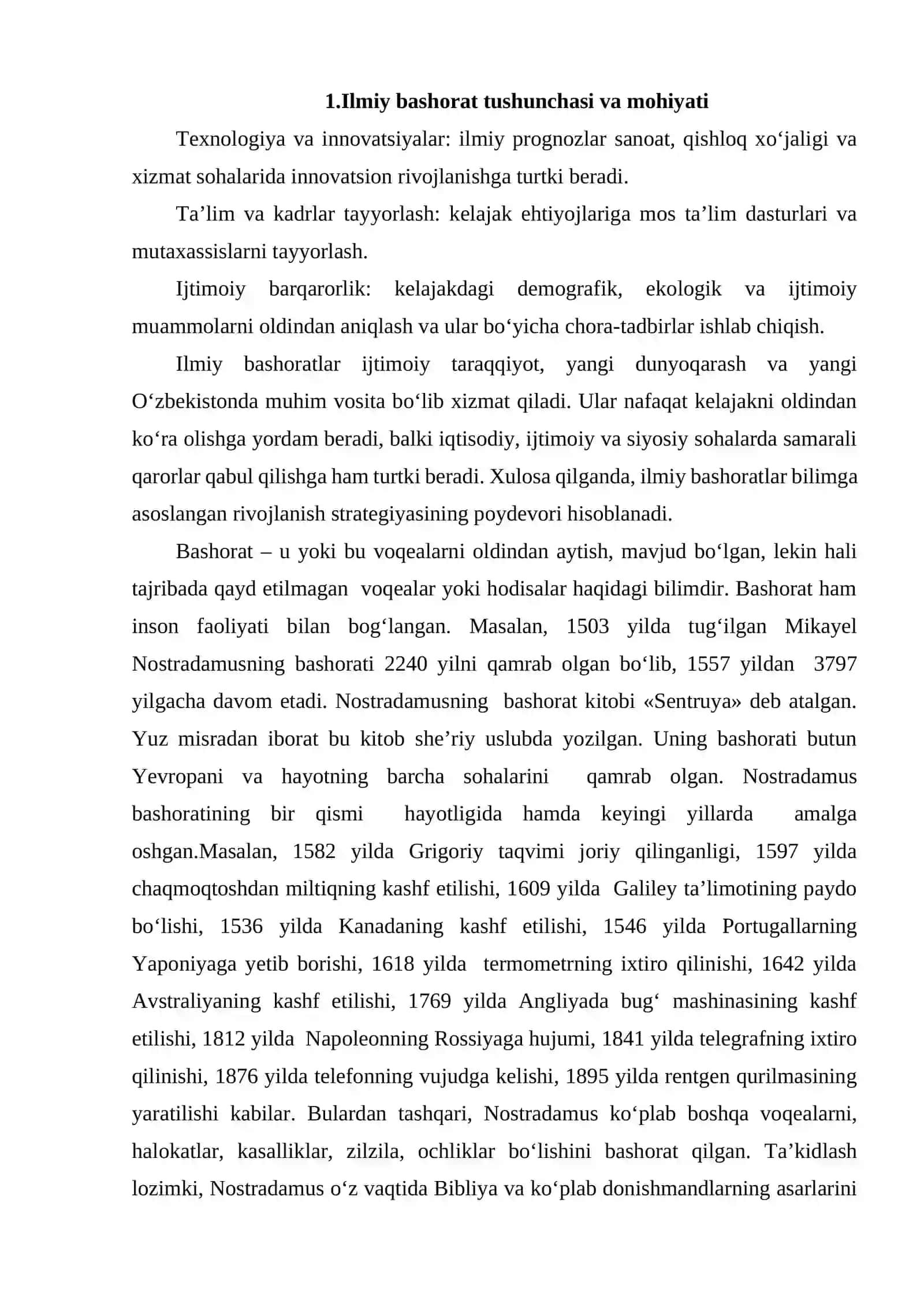 ILMIY BASHORATLARNI IJTIMOIY TARAQIYOT BILAN UZVIY ALOQADORLIGI. ILMIY BASHORATLARNI YANGI DUNYOQARASH VA YANGI O‘ZBEKISTON TAKOMILIDAGI TUTGAN O‘RNI. 3