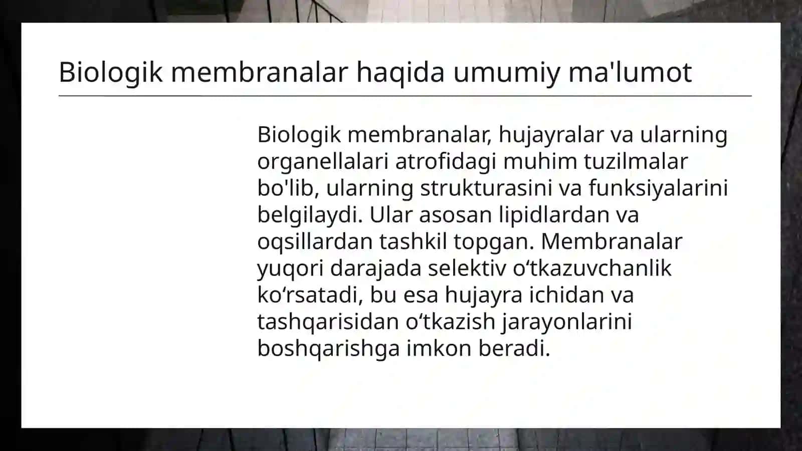 Biologik membranalardagi fizik jarayonlar 3