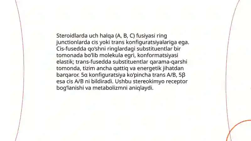 Steroidlar va terpenlarning stereokimyosi 3