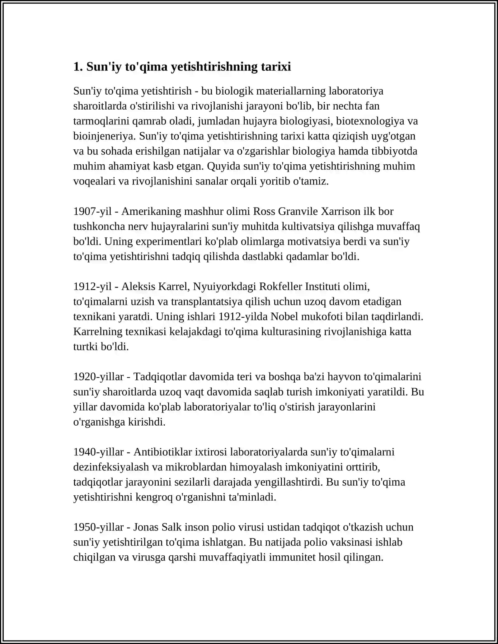 BIRIKTIRUVCHI TOQIMA XILMA-XILLIGI EVOLYUTSION TARAQQIYOTI SUN'IY TOQIMA OSTIRISH 3