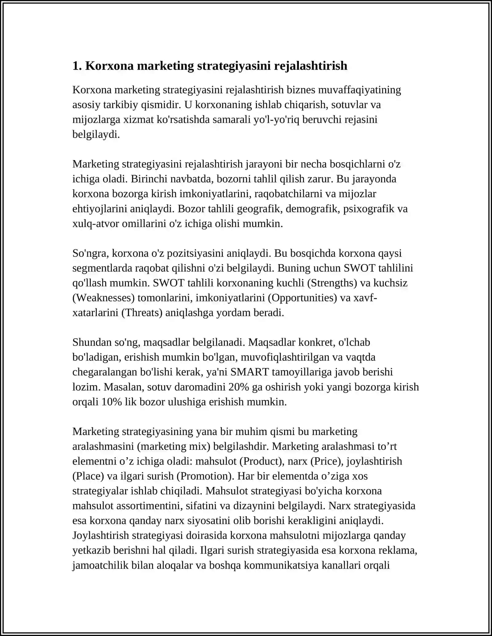 KORXONA MARKETING FAOLIYATINI BOSHQARISH 3