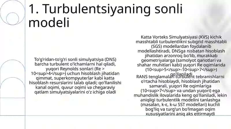 Laminar va turbulent oqimlar 3