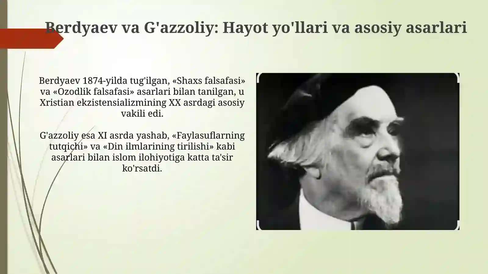 Din va hurfikrlilik: Berdyaev va G'azzoliy diniy hurfikrlik g'oyalarini qiyoslash va tahlil qilish 3