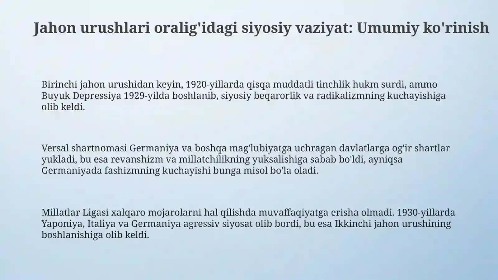 Jahon urushlari oralig'idagi siyosiy vaziyat 3