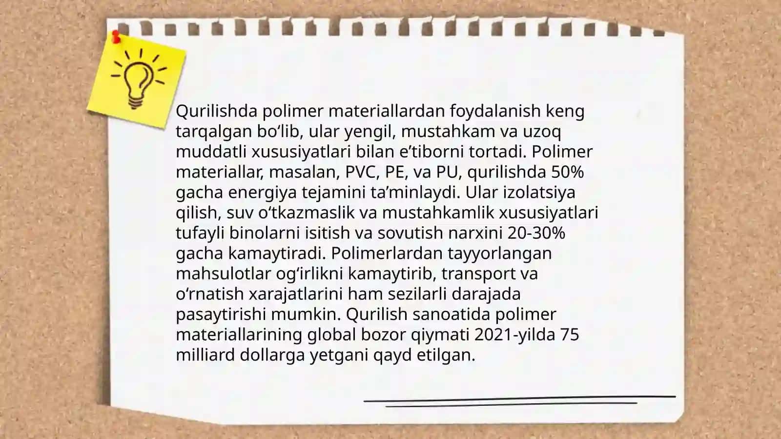 Qurilishda ishlatishda polimer materiallar VA ularning xossalari 3