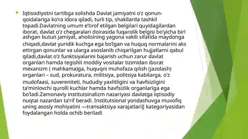 Iqtisodiy xavfsizlik va iqtisodiyotni davlat tomonidan tartibga solish. 3
