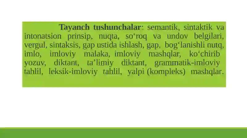 BOSHLANG’ICH SINFLARDA  SINTAKTIK TUSHUNCHALAR USTIDA ISHLASH 3