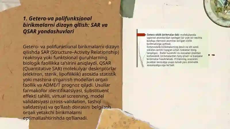 Getero-va polifunksional birikmalar asosida ishlab chiqariladigan zamonaviy dori vositalari 3