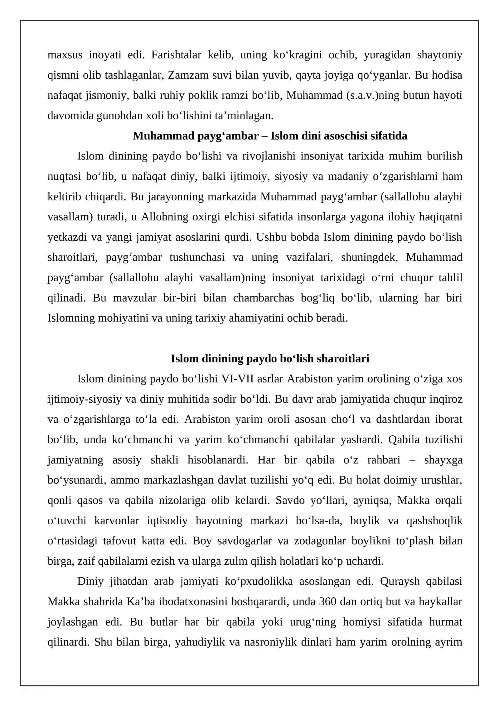 Muhammad payg’ambar islom dini asoschisi sifatida, payg’amabarning bolalik davri, shaqqi sadr voqeasi 3