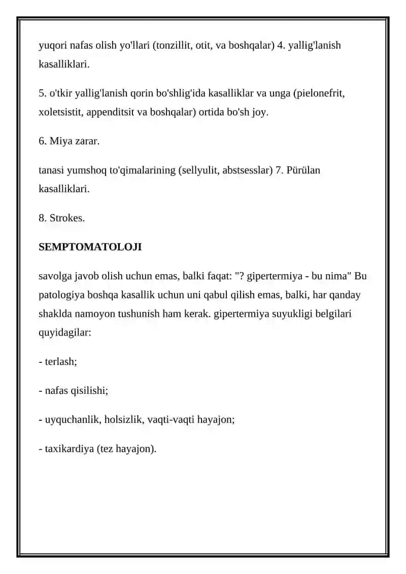 NIMA GIPERTERMIYA SUYUKLIGI SINDROMI? 3