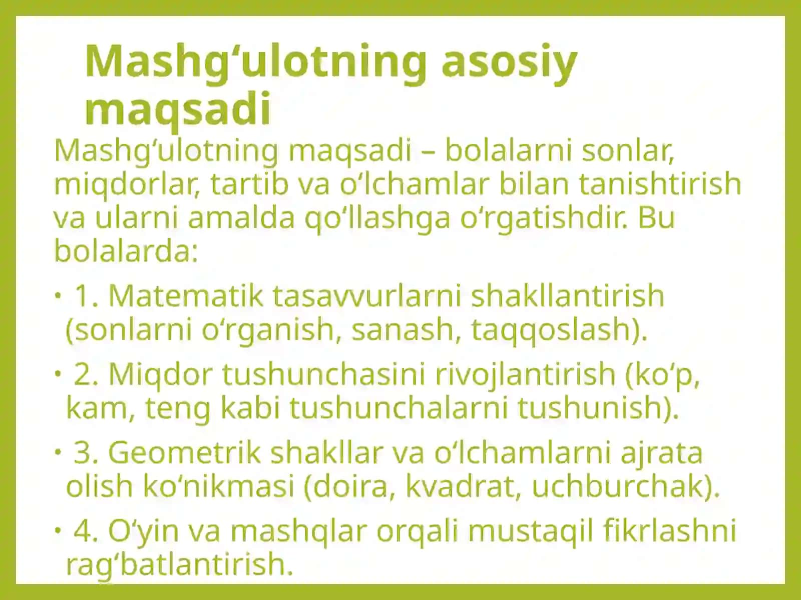 Arifmetik masala tuzishilishi bilan tanishtirish.katta gruhlar uchun 3