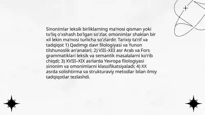 Sinonimlar va omonimlar tarixi 3