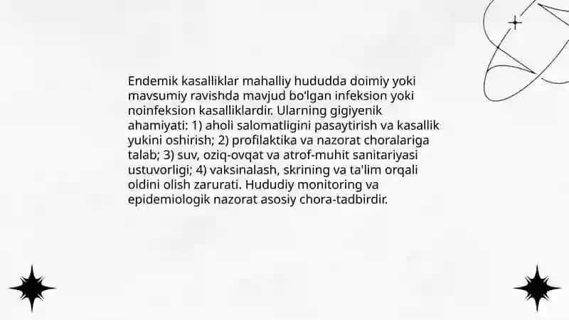 Endemik kasalliklarning oldini olishning gigiyenik asoslari 3