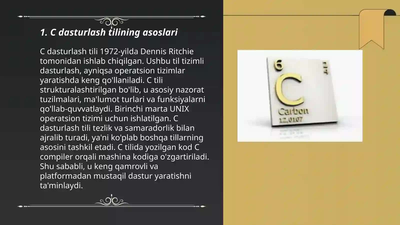 C va uning birikalarini o'qitishning vositalarini ishlab chiqish 3