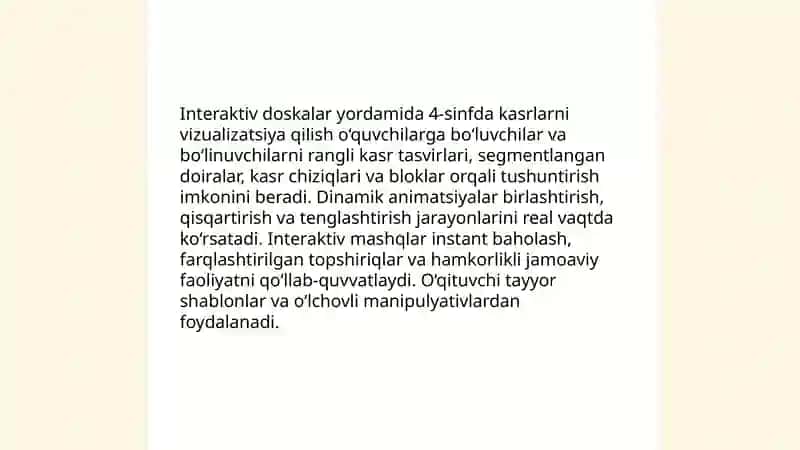 Kasrlarni oʻrgatish innovatsion texnologiyalardan foydalanish 3