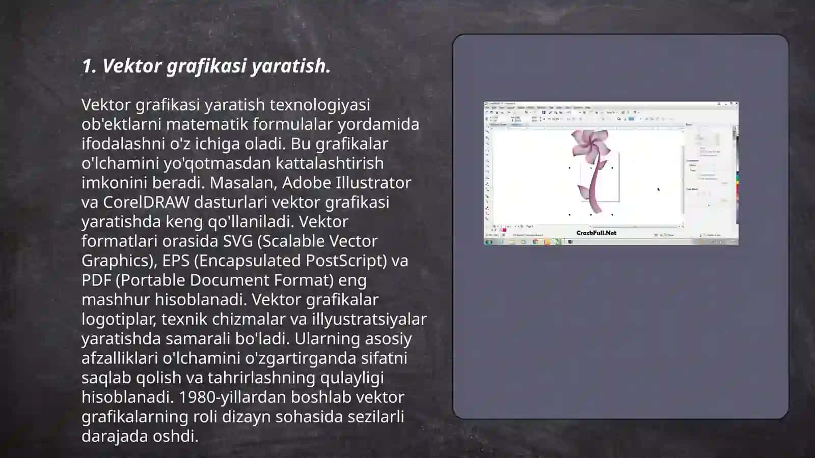 Corel draw dasturi bilan ishlashning qo‘shimcha imkoniyatlari 3