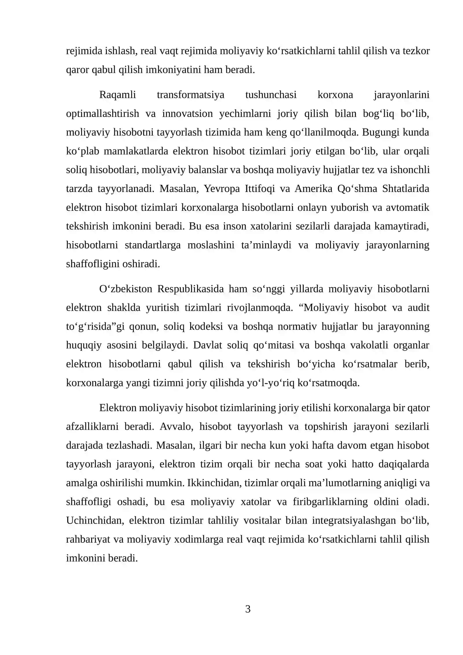 MOLIYAVIY HISOBOTNI ELEKTRON SHAKLDA TAYYORLASH VA TOPSHIRISHNING RAQAMLI TRANSFORMATSIYA SHAROITDAGI RIVOJLANISHI 3
