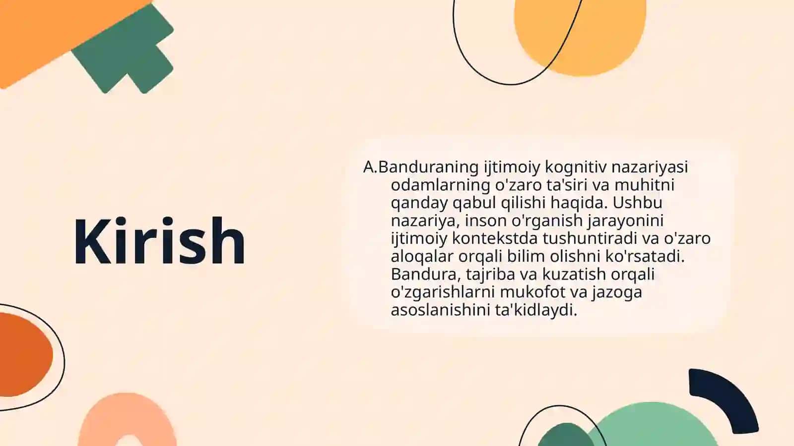 A.Banduraning ijtimoiy kognitiv nazariyasi 3