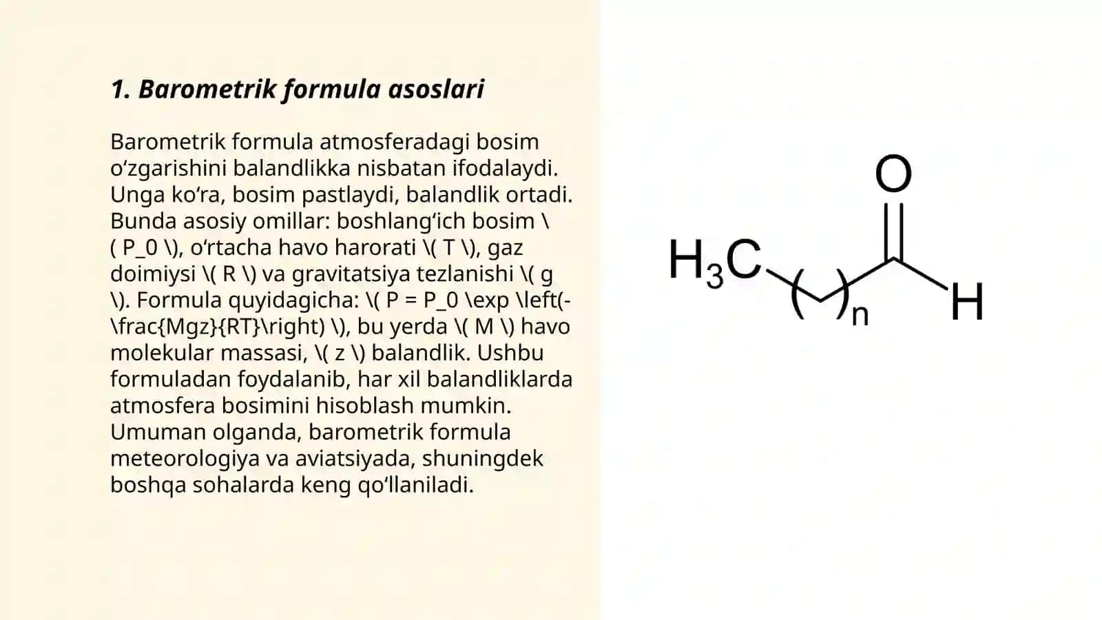 Barometrik formula va uni ba'zi masalalarni yechishdagi tatbiqi 3