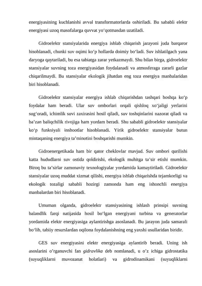 Gidroelektr stansiyalaring asosiy inshootlari va jihozlari 3