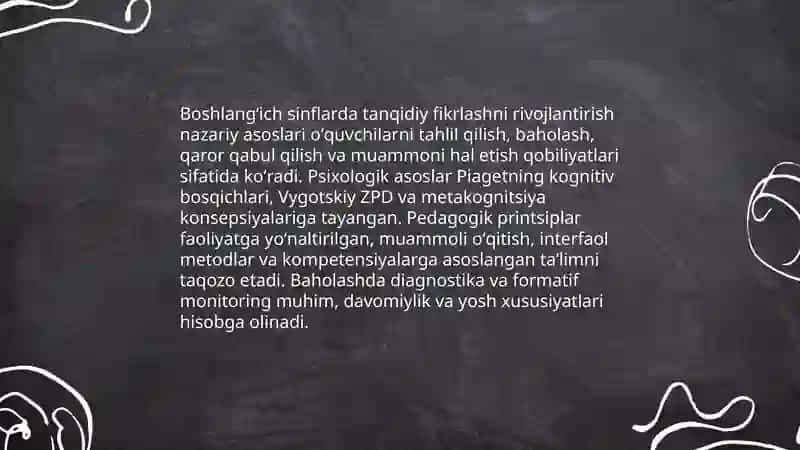 Boshlangʻich taʼlimda oʻquvchilarning tanqidiy fikrlash koʻnikmalarini shakllantirish 3