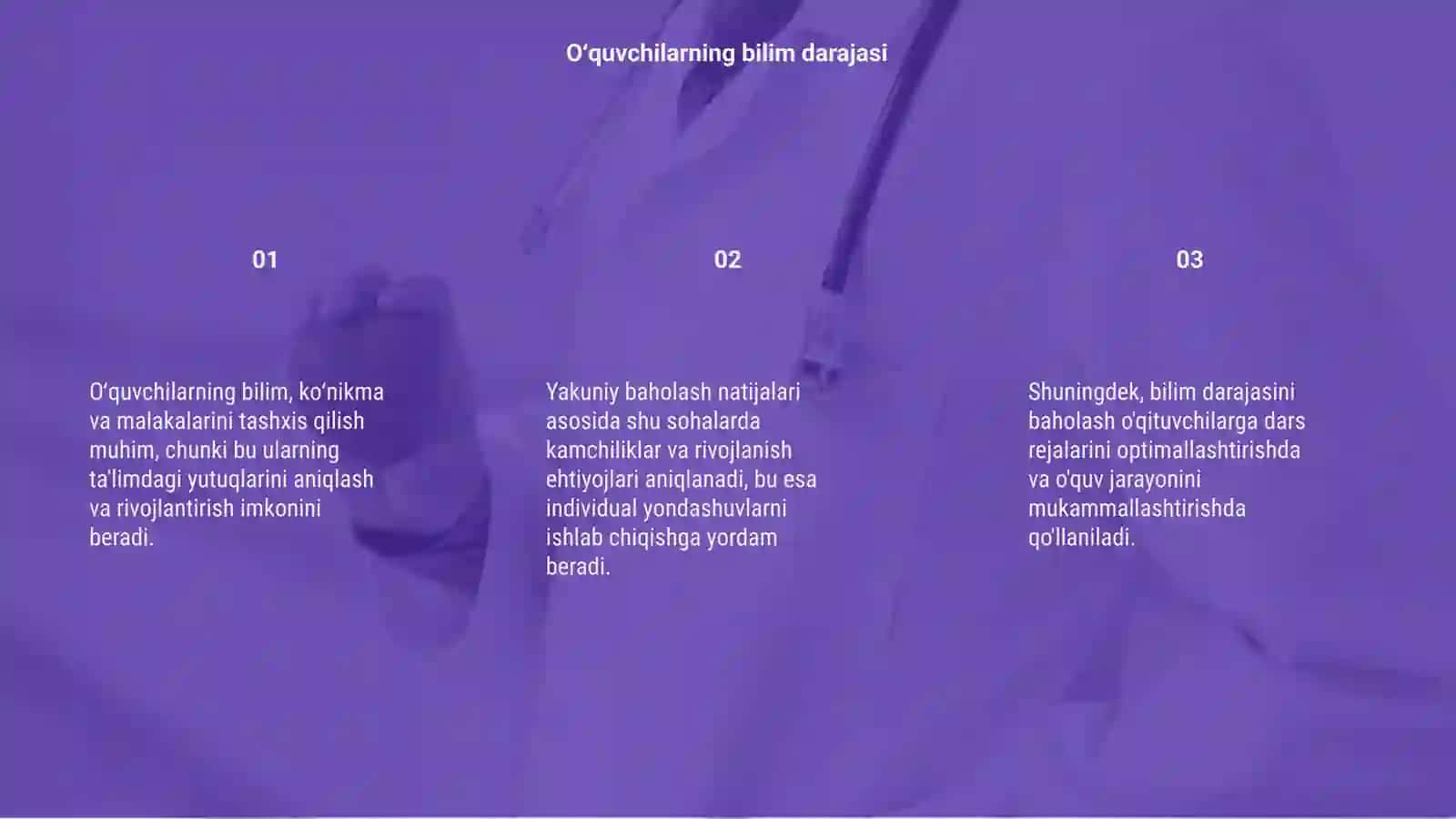 Oʻquvchilarning bilim koʻnikma va malakalarni tashxis etish 3