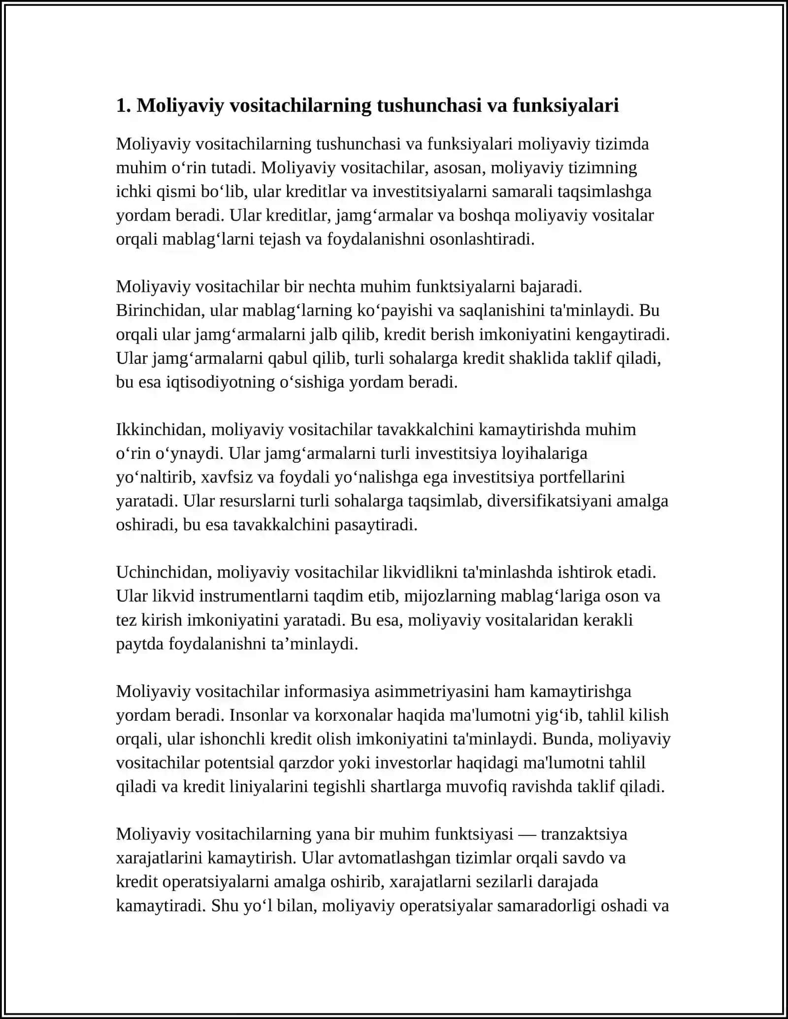 Moliyaviy vositachilar 3