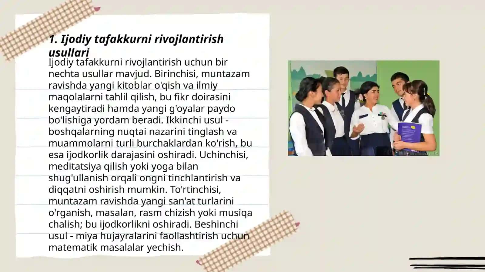 Ijodiy tafakkurni rivojlantirish usullari 3