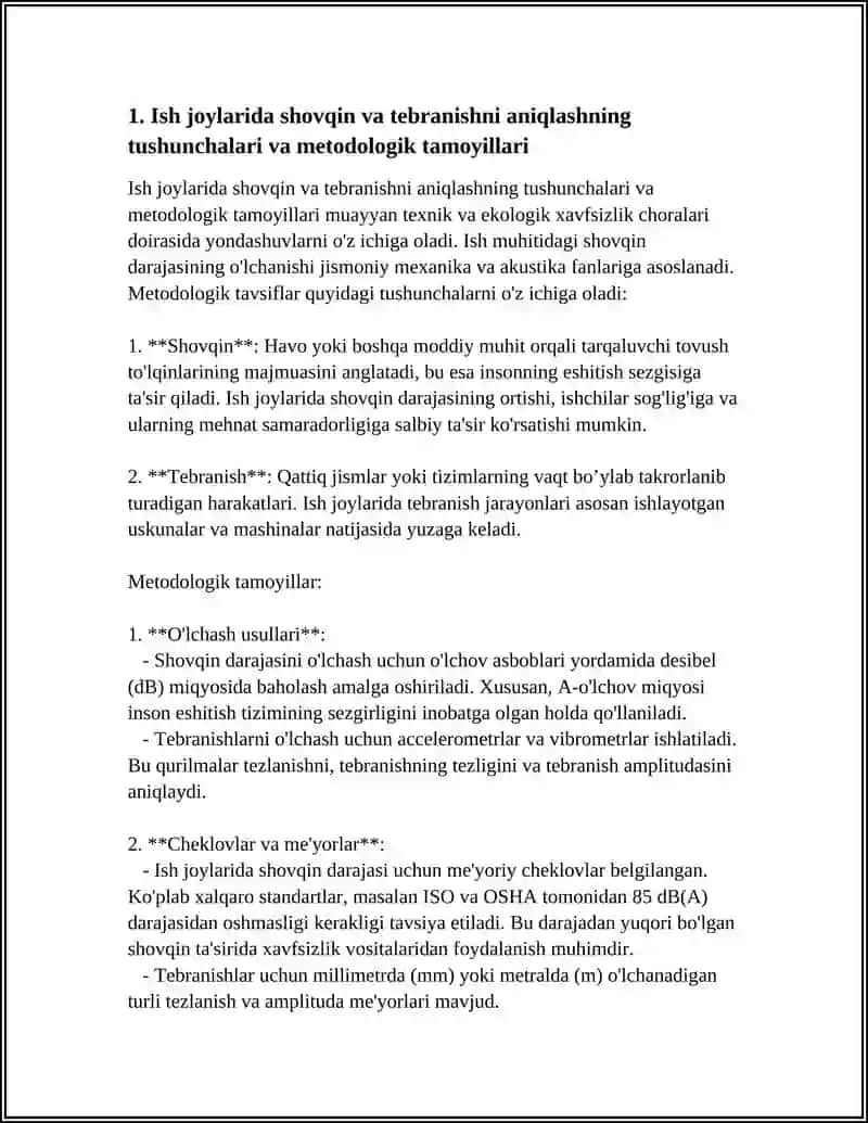 Ish joylarida shovqin va tebranishni aniqlashning metodik asoslari 3