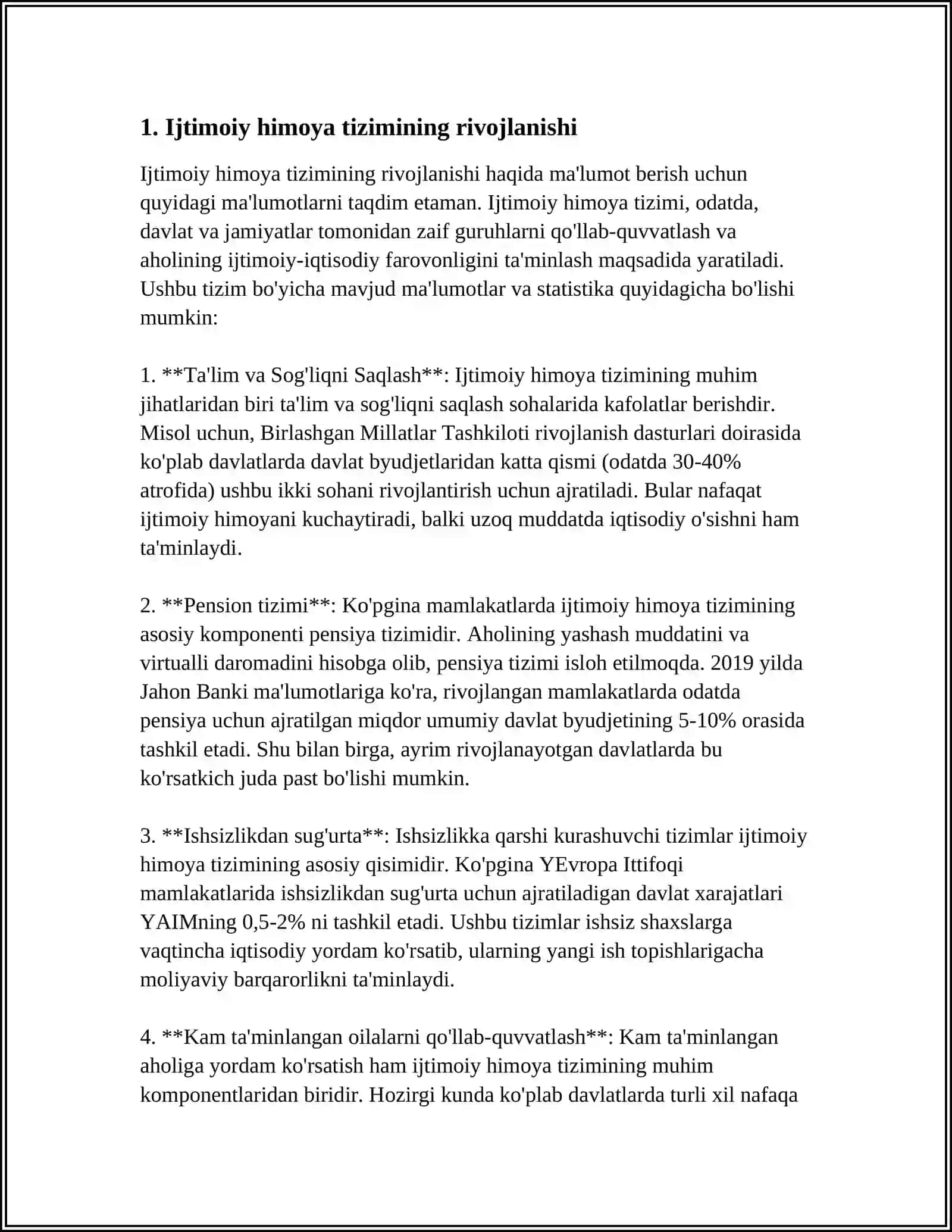 OʻZBEKISTONDA IJTIMOIY SOHADA AMALGA OSHIRILAYOTGAN OʻZGARISHLAR MAZMUN VA MOHIYATI 3