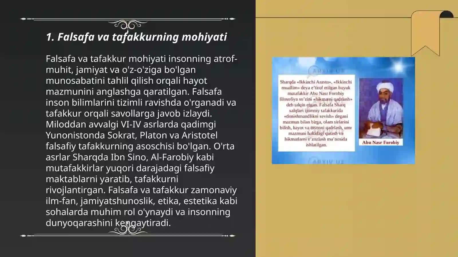 Falsafaning mohiyatiga oid Sharq mutafakkirlari qarashlarini o'rganish 3