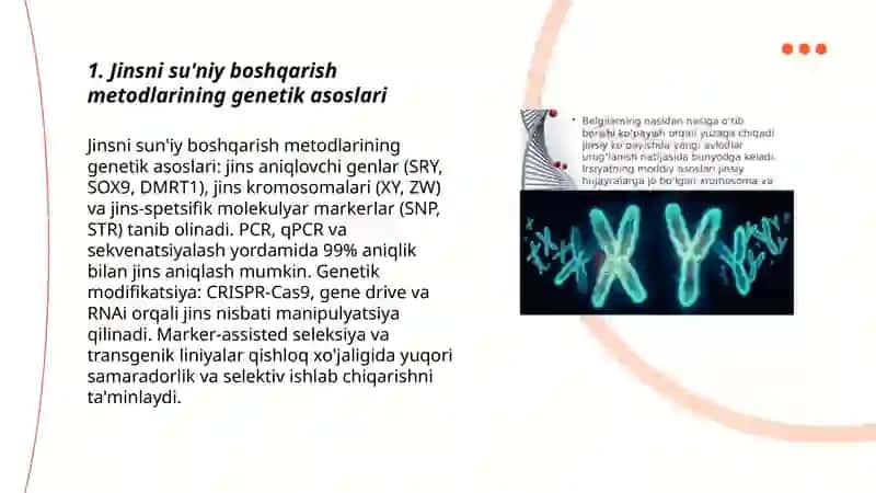 Jinsni su'niy boshqarish muammolari va uning yechimini topishda genetik usullardan foydalanish 3
