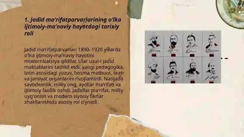 Jadid maʼrifatparvarlarining oʻlka ijtimoiy-maʼnaviy hayotdagi tarixiy roli 3
