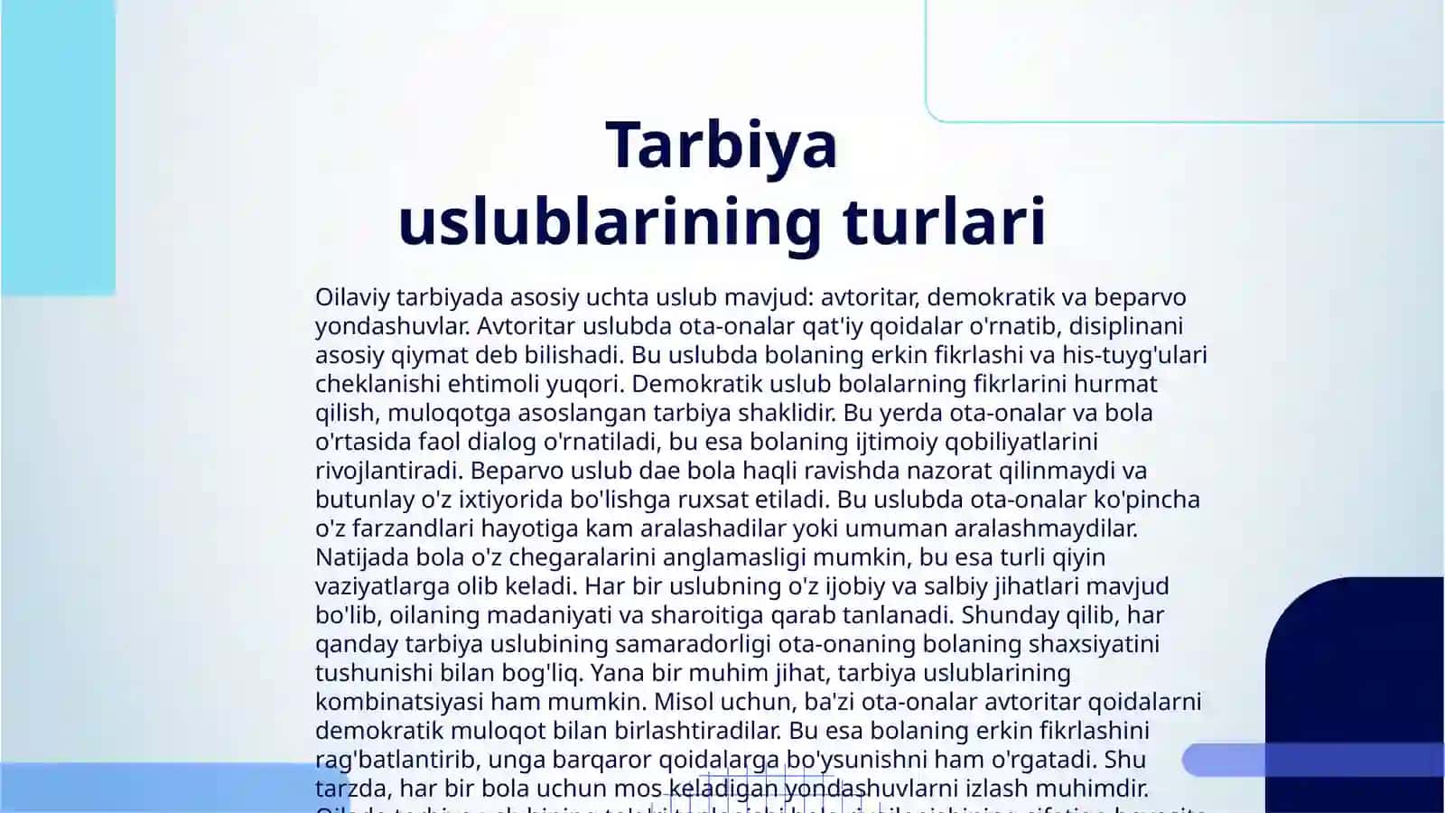 OILAVIY TARBIYA USLUBLARI VA ULARNING BOLANING QIYIN TABIATINI SHAKLLANTIRISHGA TA'SIRI 3