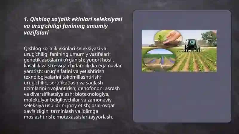 Qishloq xoʻjalik ekinlari seleksiyasi va urugʻchiligi 3