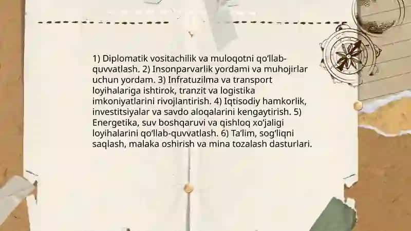 Oʻzbekistonning Markaziy Osiyodagi tinchlik va barqarorlikni taʼminlashdagi oʻrni 3