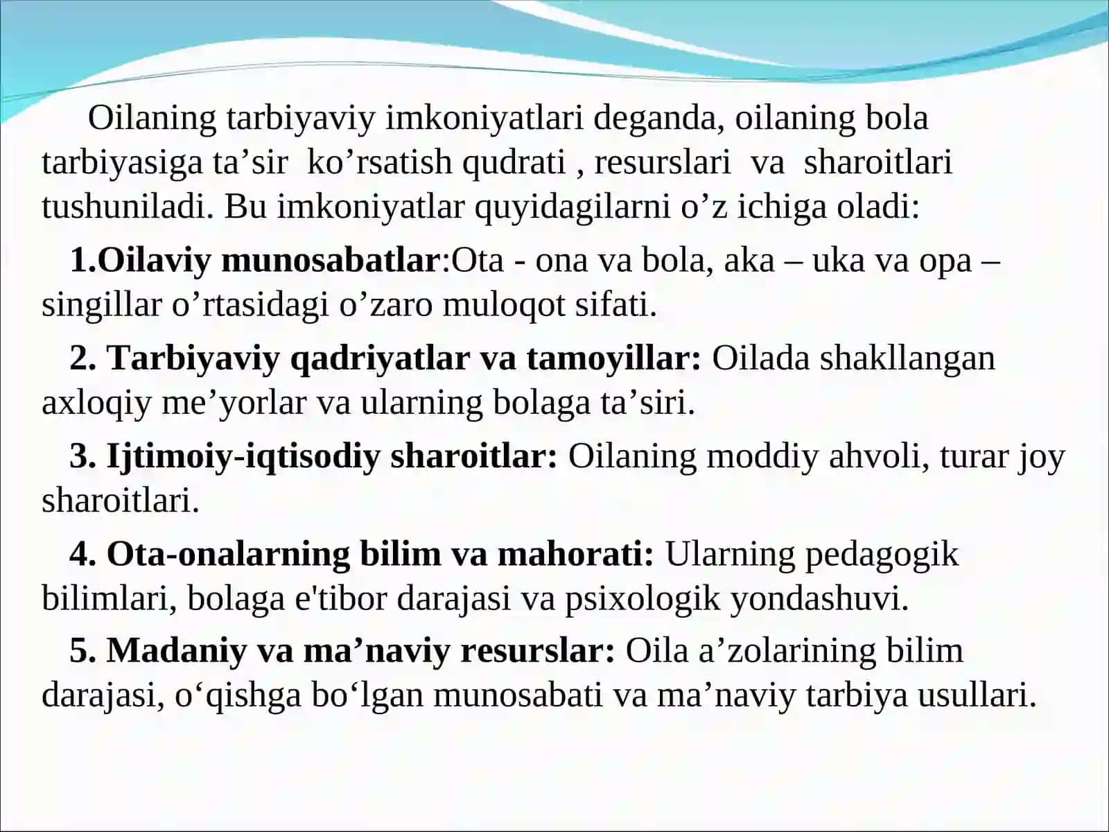 Oilaning tarbiyaviy imkoniyatlarini tashxis etishning maqsad va vazifalari 3