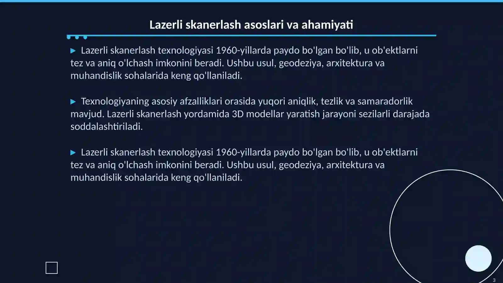 Yerdan bajarilgan lazerli skanerlashlarda burchak kattaliklarini o‘lchash usullari 3