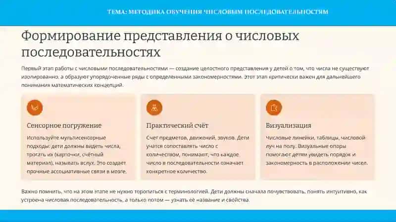 МЕТОДИКА ОБУЧЕНИЯ ЧИСЛОВЫМ ПОСЛЕДОВАТЕЛЬНОСТЯМ 3