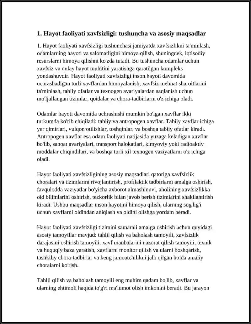 HAYOT FAOLIYATI XAVFSIZLIGINING ASOSIY TAMOILLARI VA MAQSADLARI 3