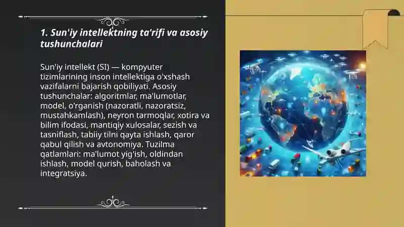 Sun'iy intellekt tushunchasi. Sun'iy intellekt strukturasining tuzilishi. 3